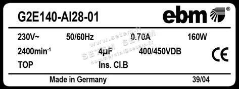 0004100007-VENTILATEUR EBMPAPST G2E140-AI28-01 3