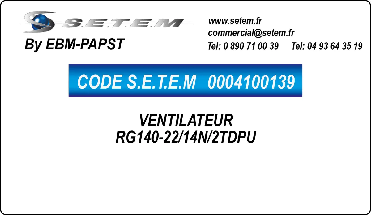 0004100139-VENTILATEUR EBMPAPST RG140-22/14N/2TDPU
