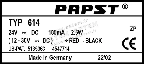 0004100284-VENTILATEUR EBMPAPST 614 2