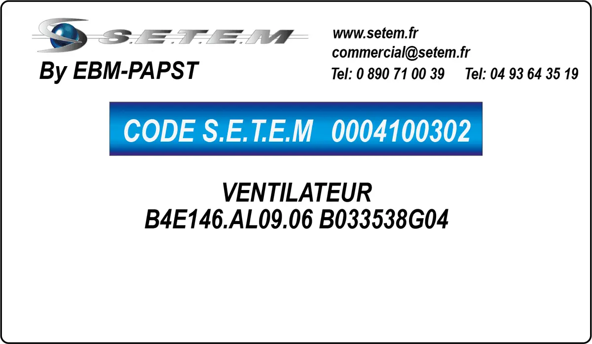 0004100302-VENTILATEUR EBMPAPST B4E146.AL09.06 "B033538G04"