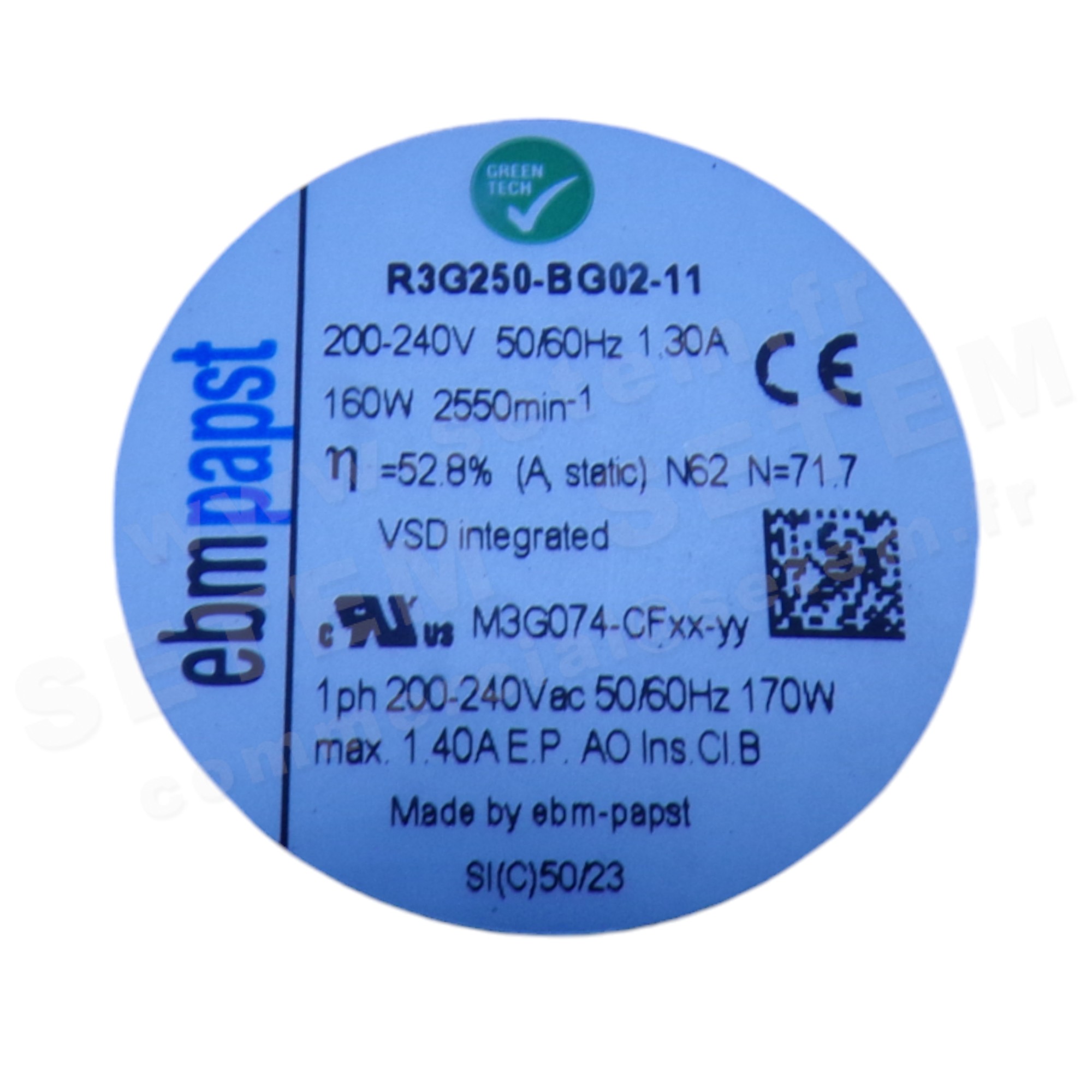0004100310-MOTOTURBINE EBM-PAPST R3G250-BG02-11 6