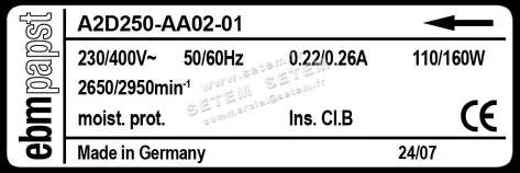 0004100383-MOTOHELICE EBMPAPST A2D250-AA02-01 4