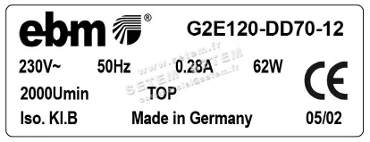 0004100422-VENTILATEUR EBMPAPST G2E120-DD70-12 2