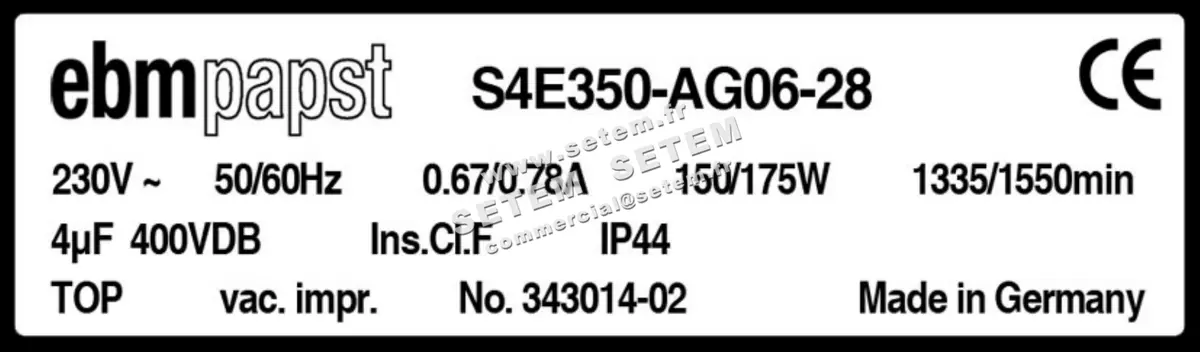 0004100464-VENTILATEUR EBMPAPST S4E350-AG06-28 4