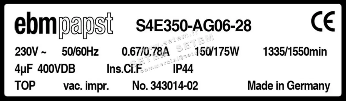 0004100464-VENTILATEUR EBMPAPST S4E350-AG06-28 3