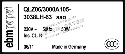0004100548-VENTILATEUR EBMPAPST QLZ06/3000A105-3038LH-63AAO 3
