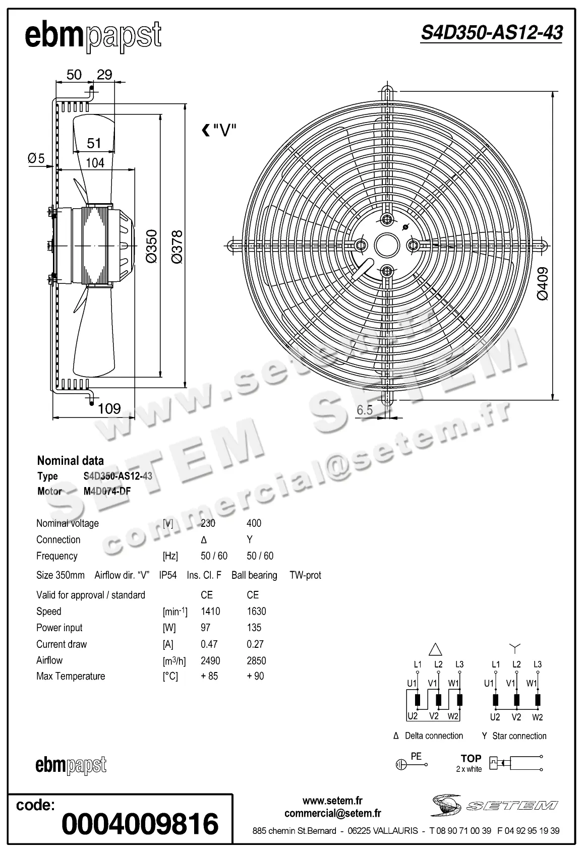 0004100558-VENTILATEUR EBMPAPST S4D350-AS12-43 2