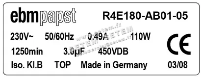 0004100570-MOTOTURBINE EBMPAPST R4E180-AB01-05 4