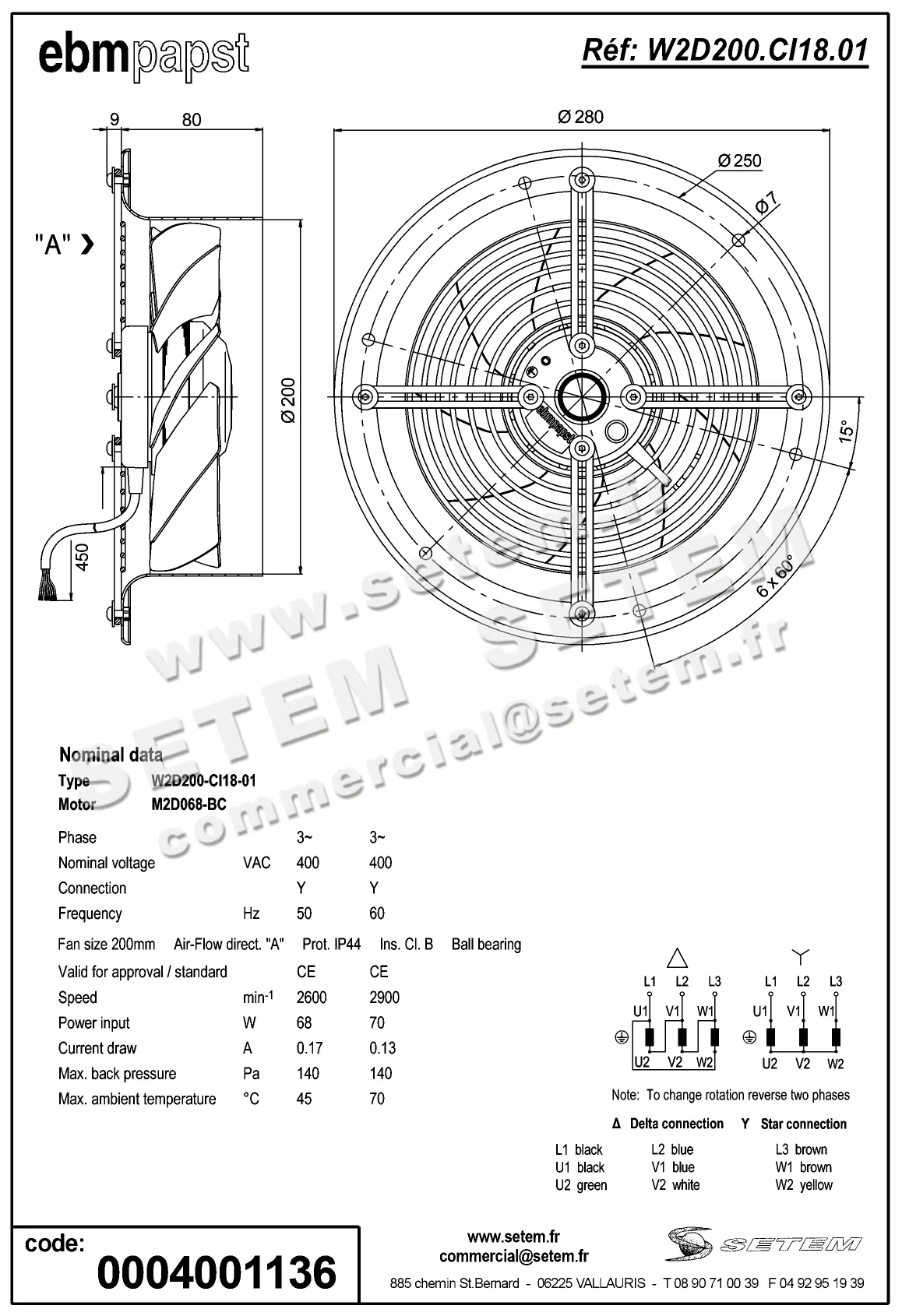 0004100571-VENTILATEUR EBMPAPST W2D200-CI18-01 3