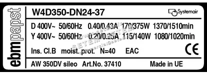 0004100579-VENTILATEUR EBMPAPST W4D350-DN24-37 "37410" 5