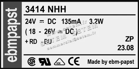0004100597-VENTILATEUR EBMPAPST 3414NHH 4