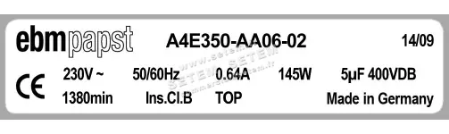 0004100618-MOTOHELICE EBMPAPST A4E350-AA06-02 3