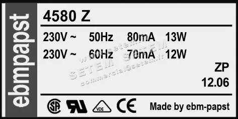 0004100648-VENTILATEUR EBMPAPST 4580Z 2