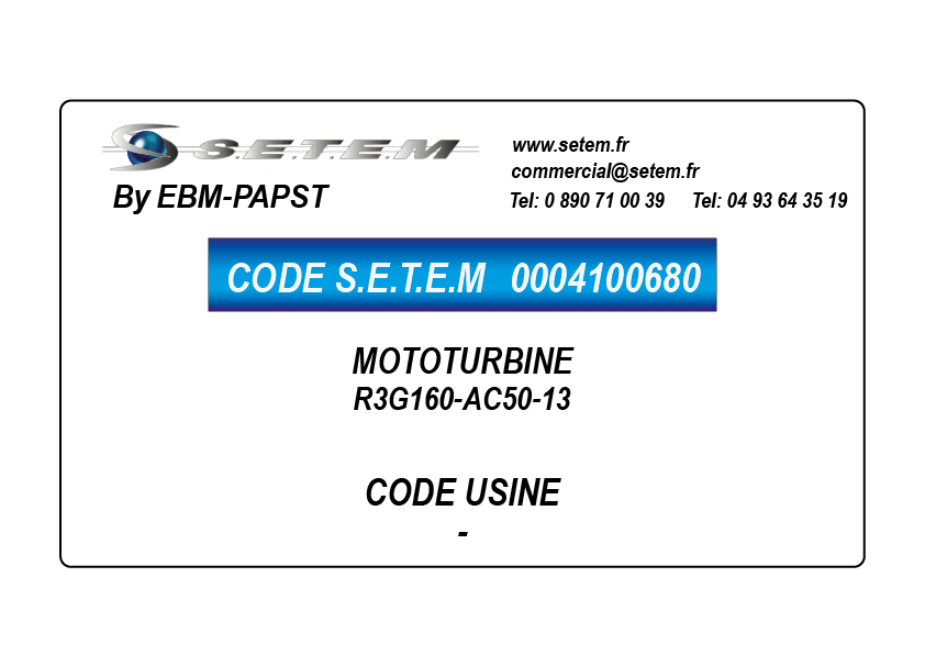 MOTOTURBINE R3G160-AC50-13 2