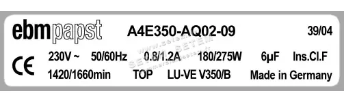 0004100745-MOTOHELICE EBMPAPST A4E350-AQ02-09 2
