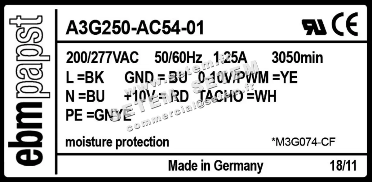 0004100749-VENTILATEUR EBMPAPST A3G250-AC54-01 4