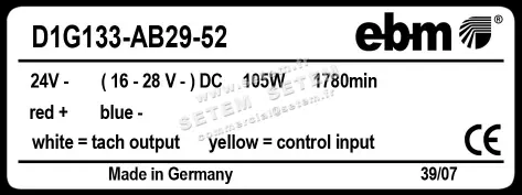 0004100844-VENTILATEUR EBMPAPST D1G133-AB29-52 2