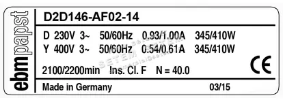 0004100931-VENTILATEUR EBMPAPST D2D146-AF02-14 2
