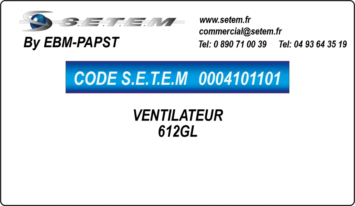 0004101101-VENTILATEUR EBMPAPST 612GL