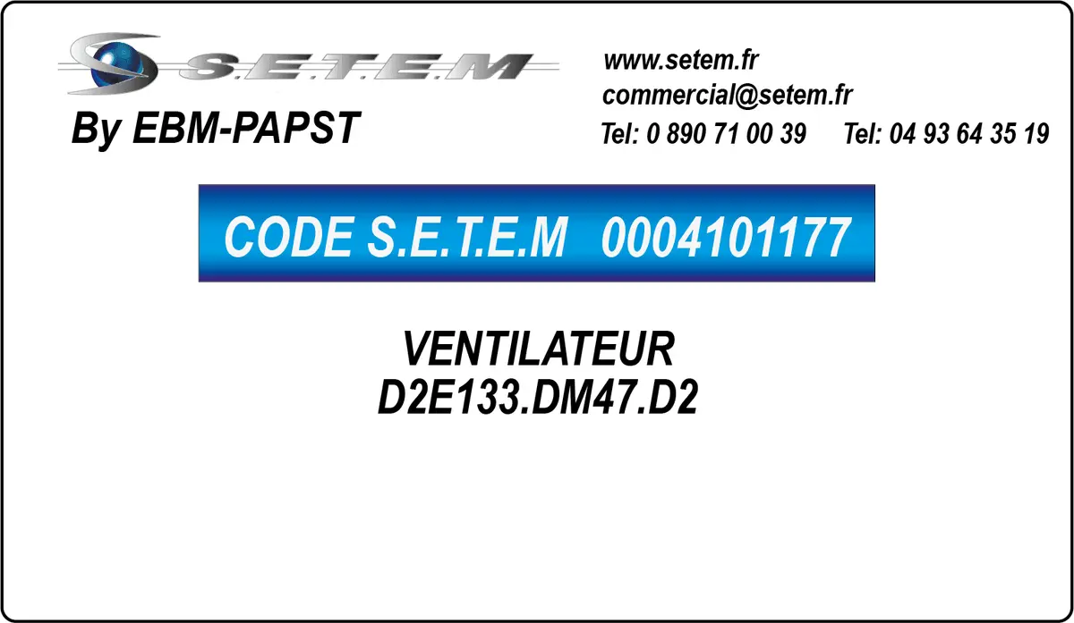 0004101177-VENTILATEUR EBMPAPST D2E133.DM47.D2