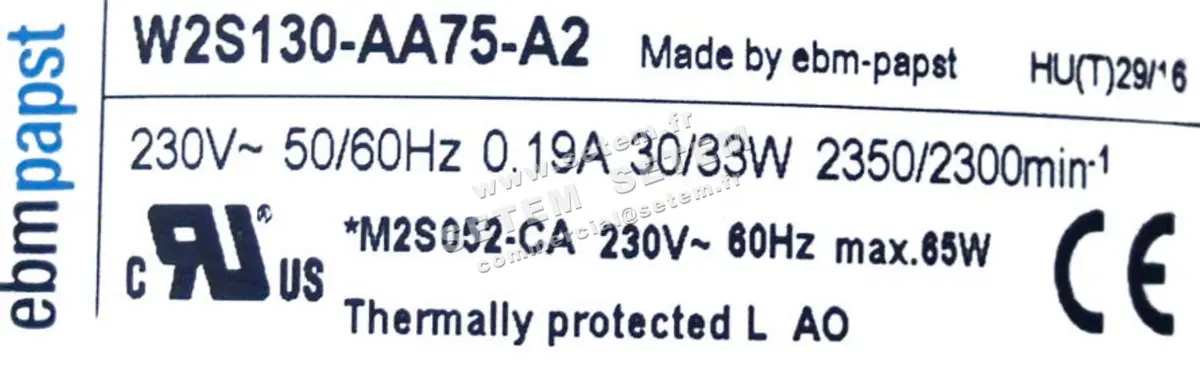 0004101202-VENTILATEUR EBMPAPST W2S130.AA75.A2 2