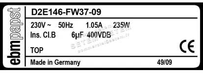 0004101322-VENTILATEUR EBMPAPST D2E146.FW37.09 3