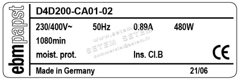 0004101444-VENTILATEUR EBMPAPST D4D200-CA01-02 3