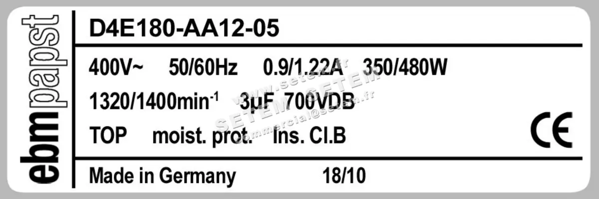0004101598-VENTILATEUR EBMPAPST D4E180.AA12.05 2