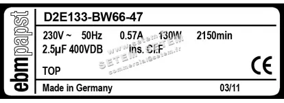 0004101701-VENTILATEUR EBMPAPST D2E133-BW66-47 2