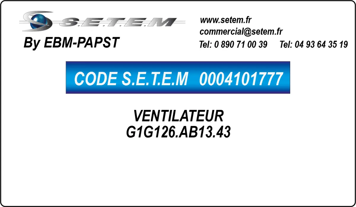 0004101777-VENTILATEUR EBMPAPST G1G126.AB13.43