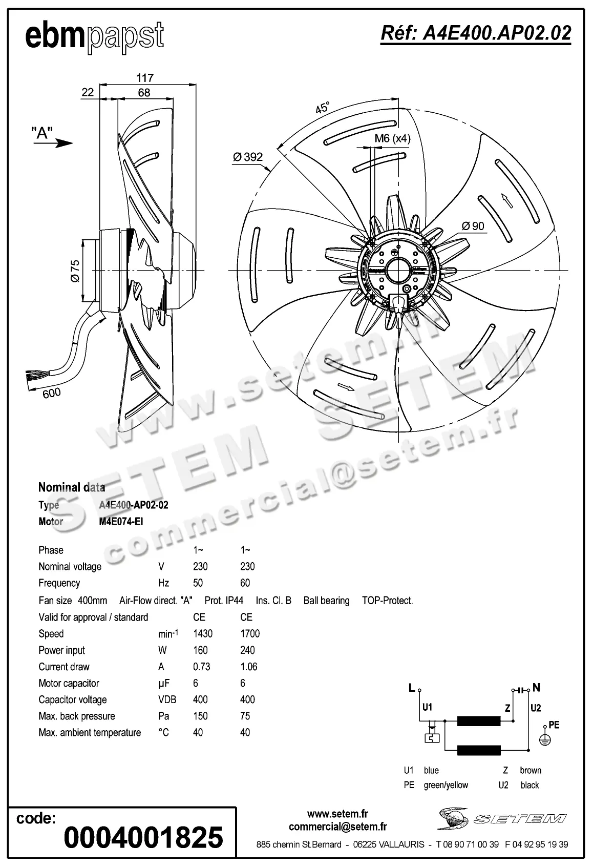 0004101825-MOTOHELICE EBMPAPST A4E400.AP02.02 2