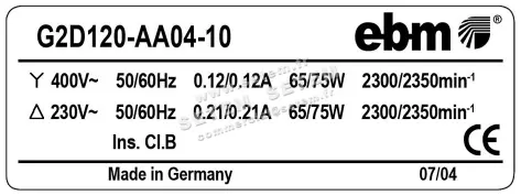 0004101936-VENTILATEUR EBMPAPST G2D120-AA04-10 3
