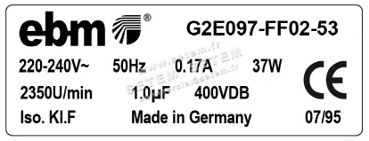 0004102034-VENTILATEUR EBMPAPST G2E097.FF02.53 2