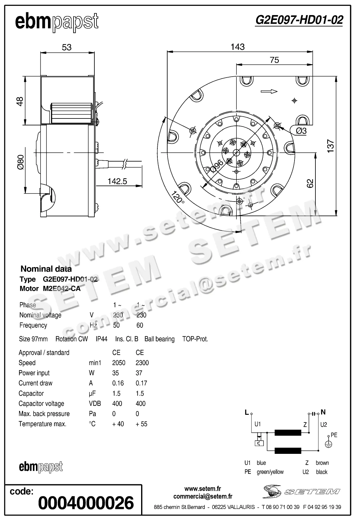 0004102043-VENTILATEUR EBMPAPST G2E097-HD01-02 2