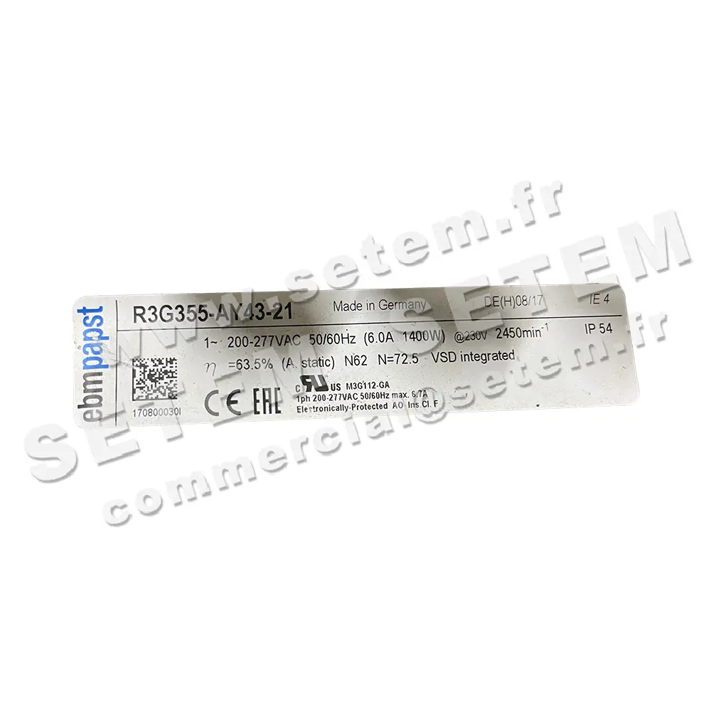 0004102168-MOTOTURBINE EBM-PAPST R3G355-AY43-21 2