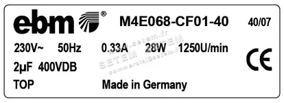 0004102272-MOTEUR EBMPAPST M4E068-CF01-40 3