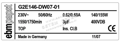 0004102315-VENTILATEUR EBMPAPST G2E146-DW07-01 3