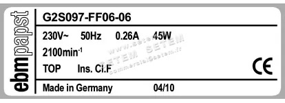 0004102464-VENTILATEUR EBMPAPST G2S097-FF06-06 3