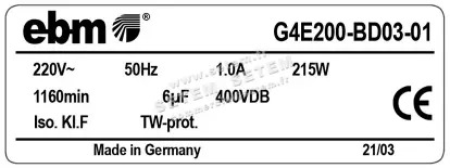 0004102600-VENTILATEUR EBMPAPST G4E200-BD03-01 3
