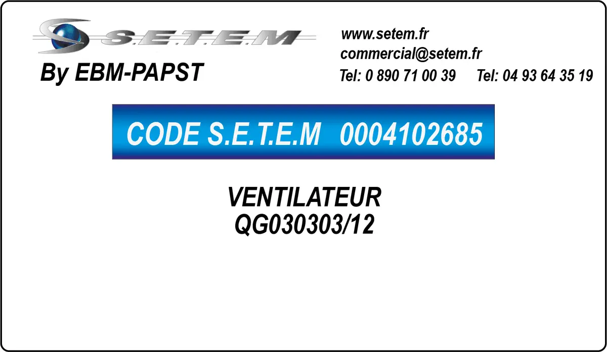 0004102685-VENTILATEUR EBMPAPST QG030303/12