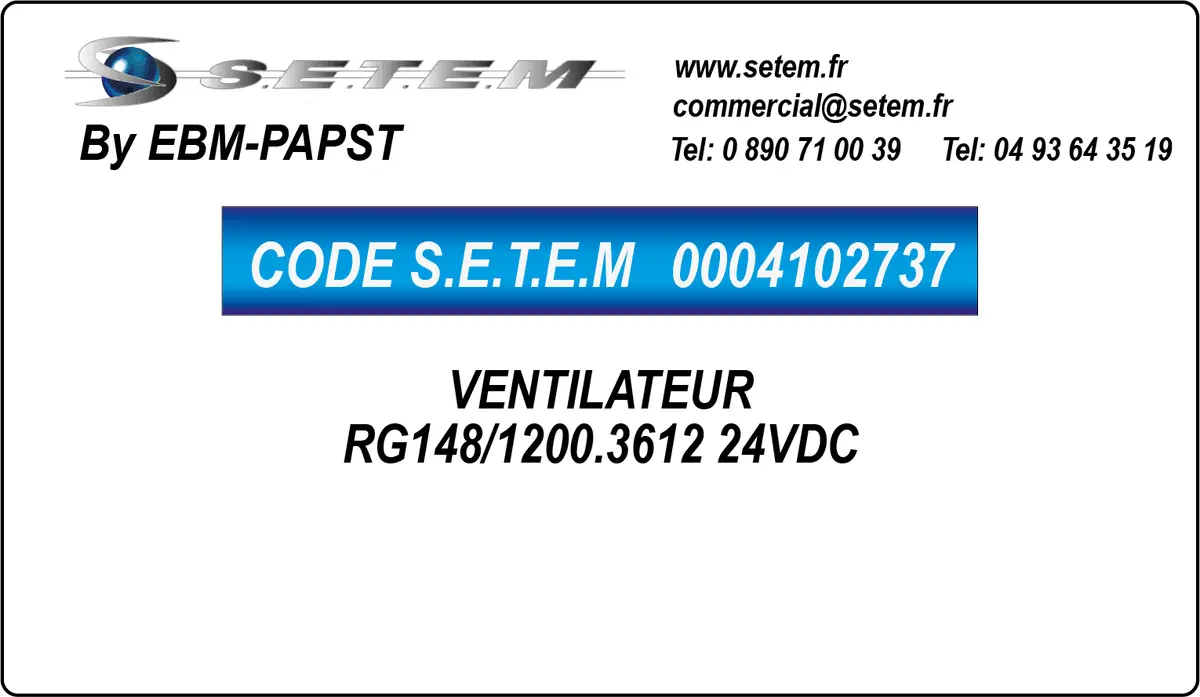 0004102737-VENTILATEUR EBMPAPST RG148/1200.3612 24VDC