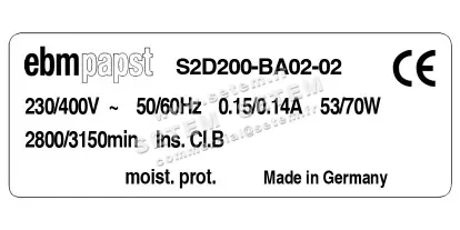 0004102829-VENTILATEUR EBMPAPST S2D200.BA02.02 2