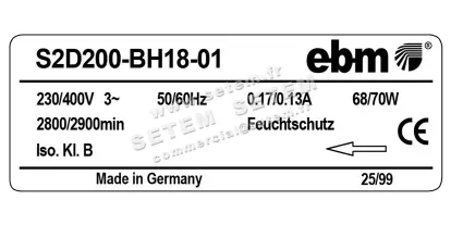 0004102833-VENTILATEUR EBMPAPST S2D200.BH18.01 2