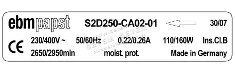 0004102853-VENTILATEUR EBMPAPST S2D250.CA02.01 2