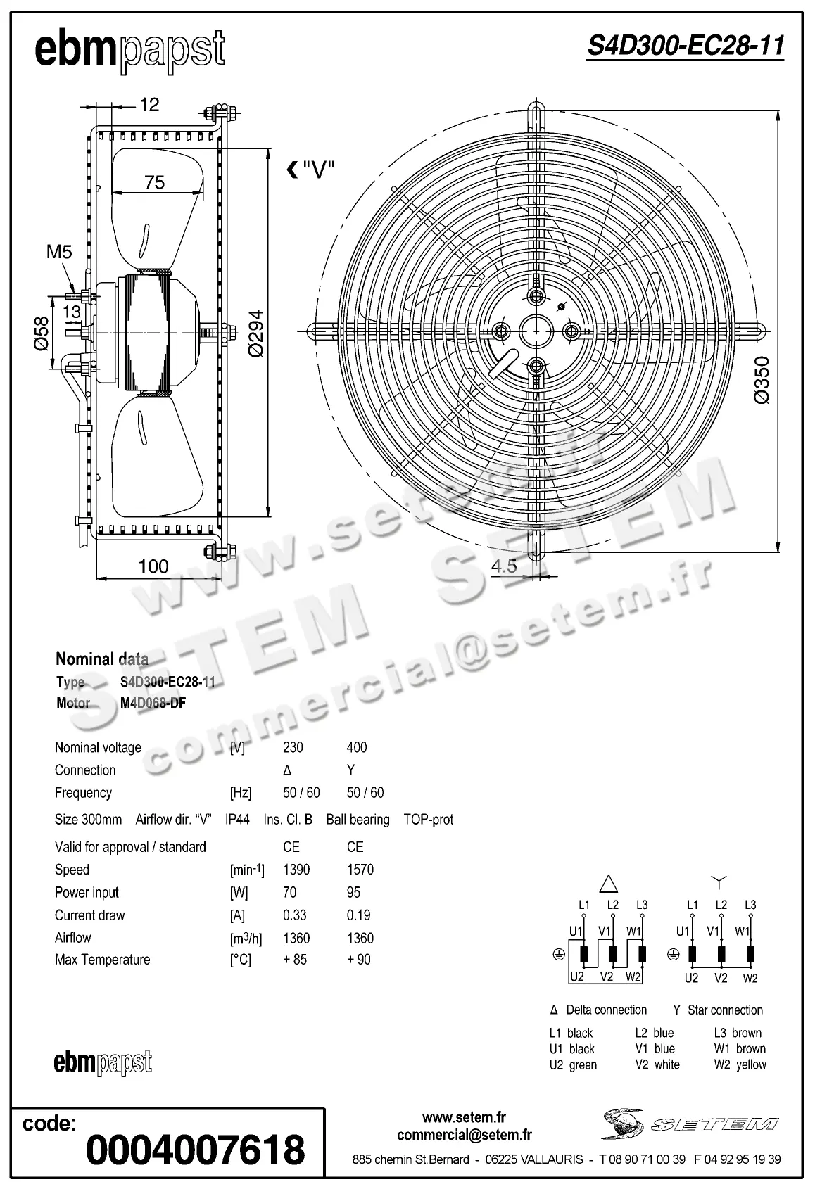 0004102960-VENTILATEUR EBMPAPST S3G300.AB56.01 2