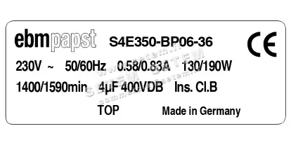 0004103407-VENTILATEUR EBMPAPST S4E350-BP06-36 2