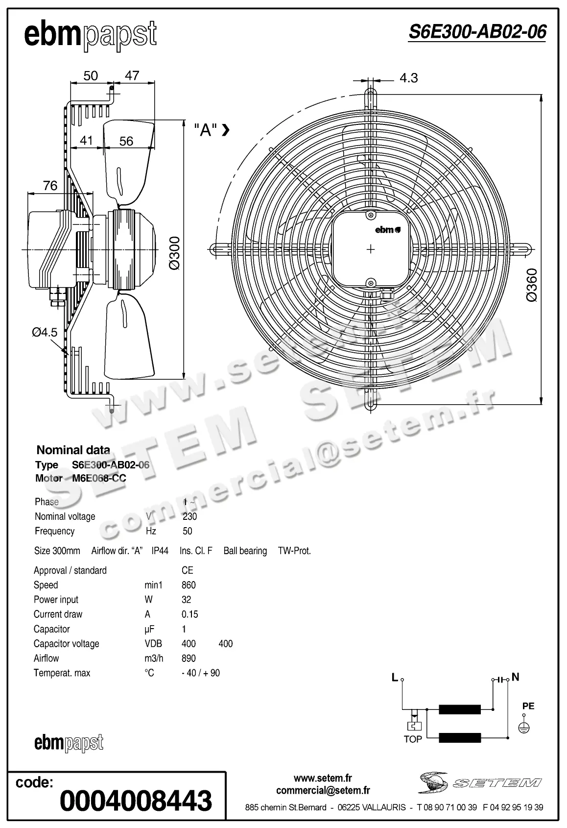 0004103515-VENTILATEUR EBMPAPST S4E450.GA09.09 2