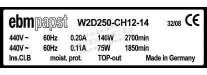 0004103939-VENTILATEUR EBMPAPST W2D250.CH12.14 2