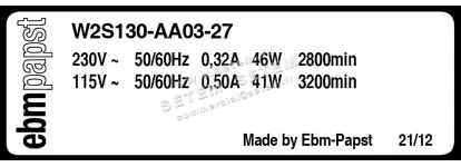 0004104297-VENTILATEUR EBMPAPST W2S130.AA03.27 4
