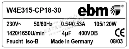 0004104595-VENTILATEUR EBMPAPST W4E315-CP18-30 4